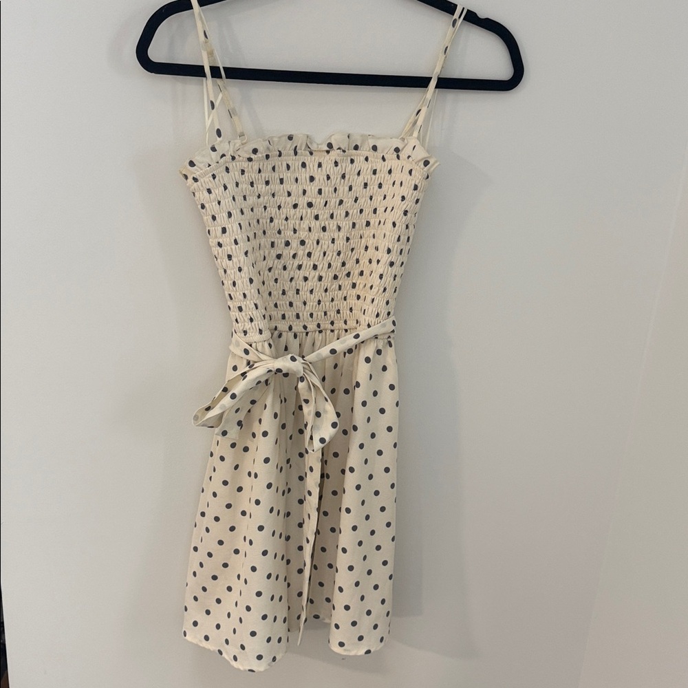 Mi Ami Cream and Black Polka Dot Top